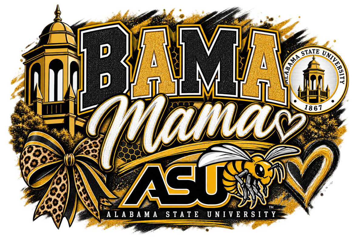 Alabama ASU  DTF ready to press iron on transfer for clothing t-shirts and hoodies