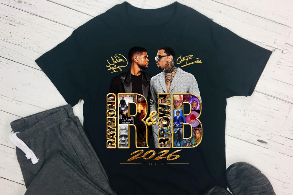 Chris brown and usher t-shirt concert ready
