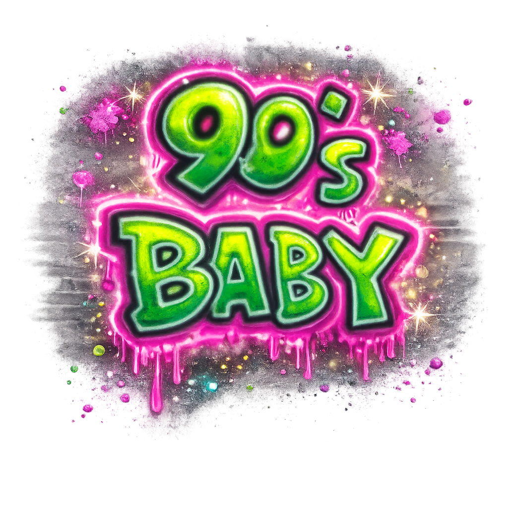 90's Baby Airbushed DTF ready to press iron on transfer for clothing t-shirts and hoodies