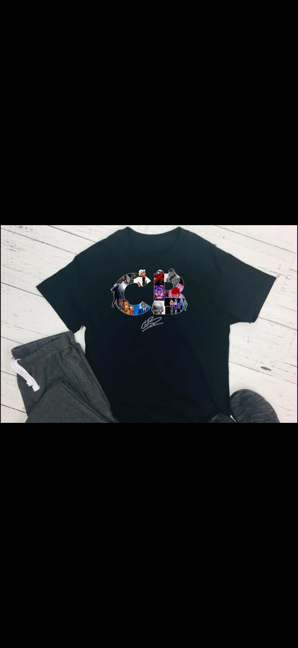 Chris brown initials collage concert t-shirt