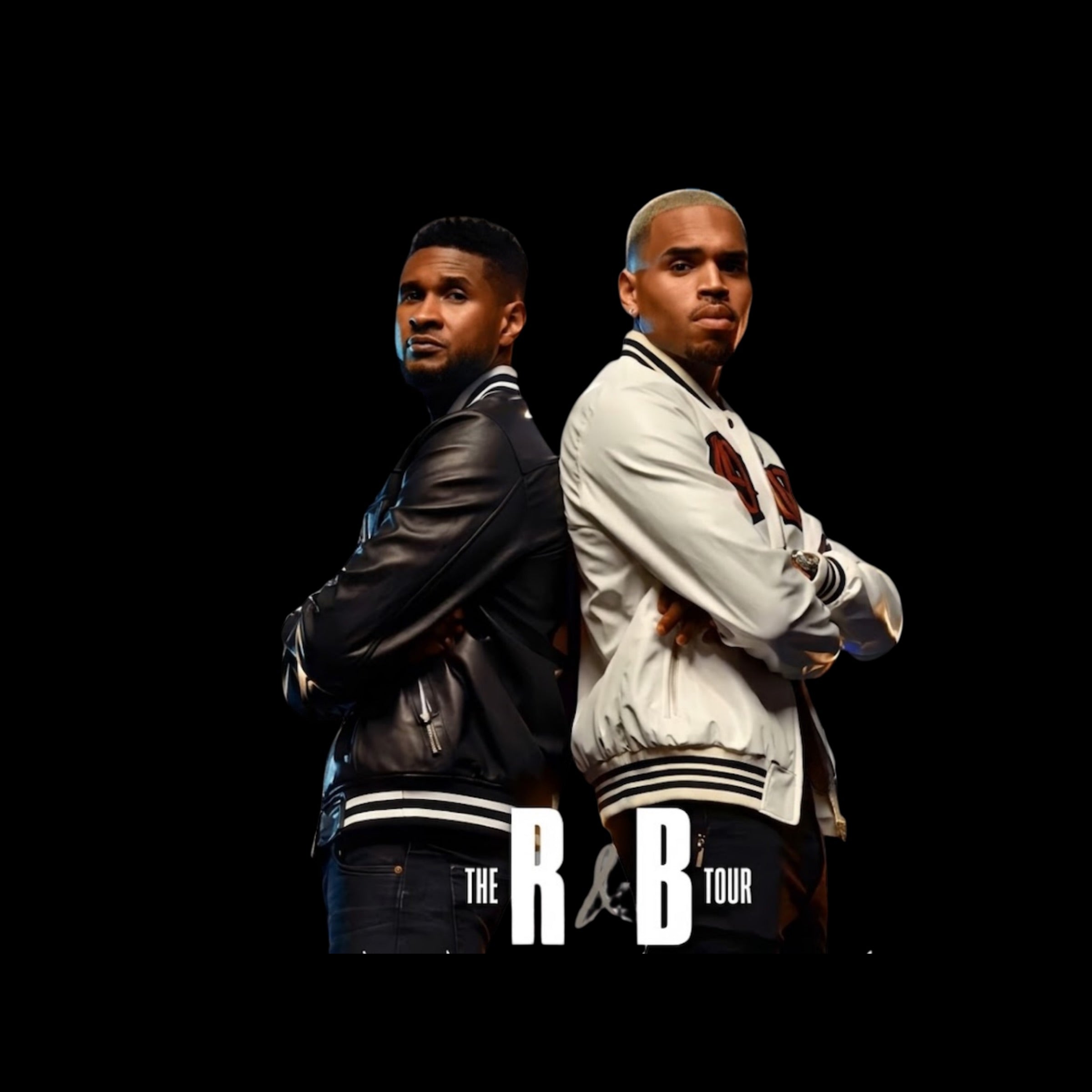 Chris Brown and Usher R&B Tour concert DTF Ready to press iron on transfer for clothing t-shirts and hoodies concert ready