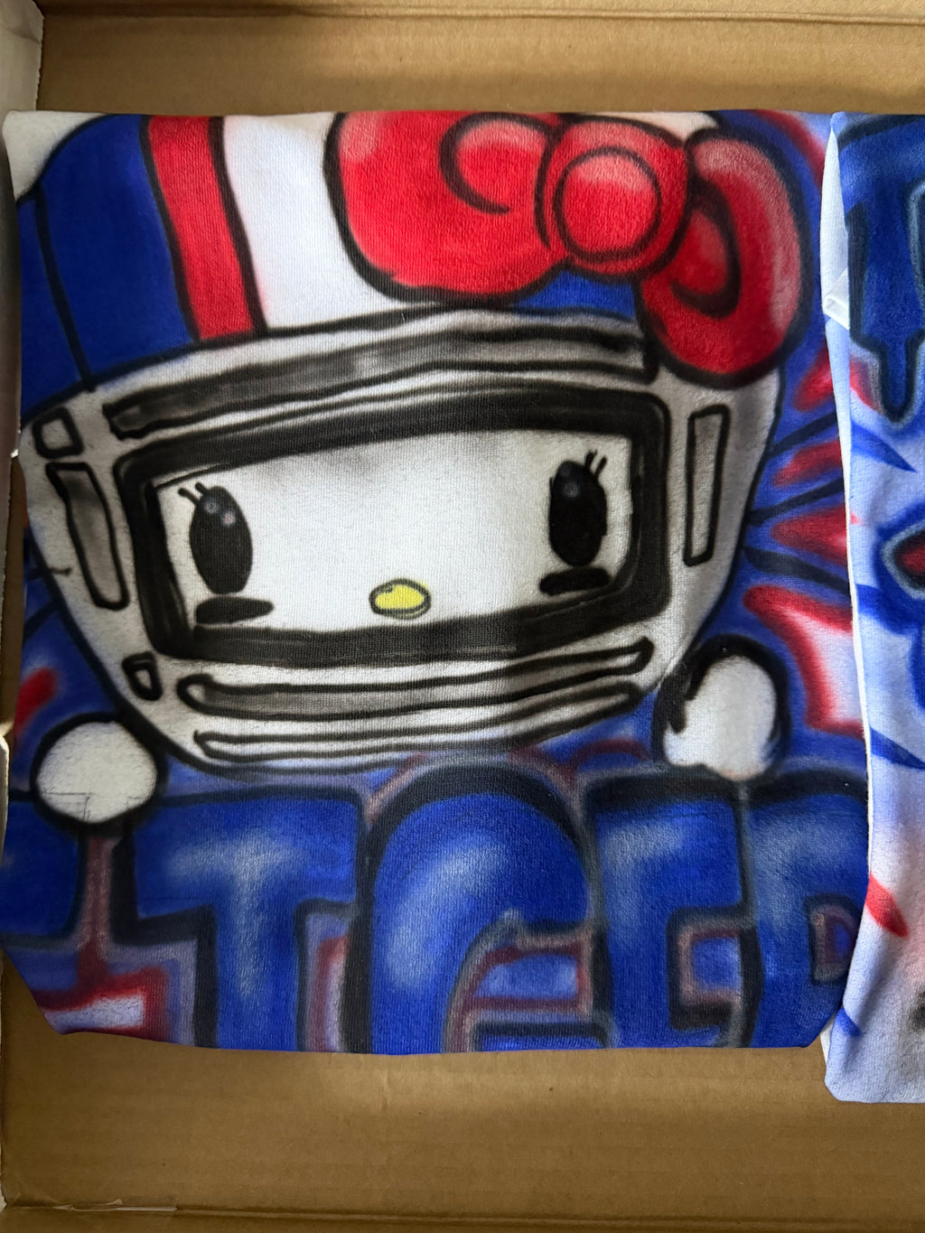 Custom Hello TSU Tigers red and blue airbrush tshirt