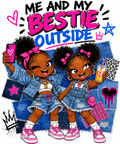 Me and bestie outside ready to press iron on transfer for clothing t-shirts and hoodies