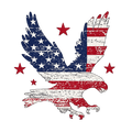 4th of July Eagle Flag DTF ready to press iron on transfer for clothing t-shirts and hoodies