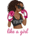 Breast Cancer Awareness Fight like A Girl DTF ready to press iron on transfer for clothing t-shirts and hoodies