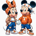 Disney Mickey Mouse and Minnie Mouse Tennessee Vols DTF ready to press iron on transfer for clothing t-shirts and hoodies