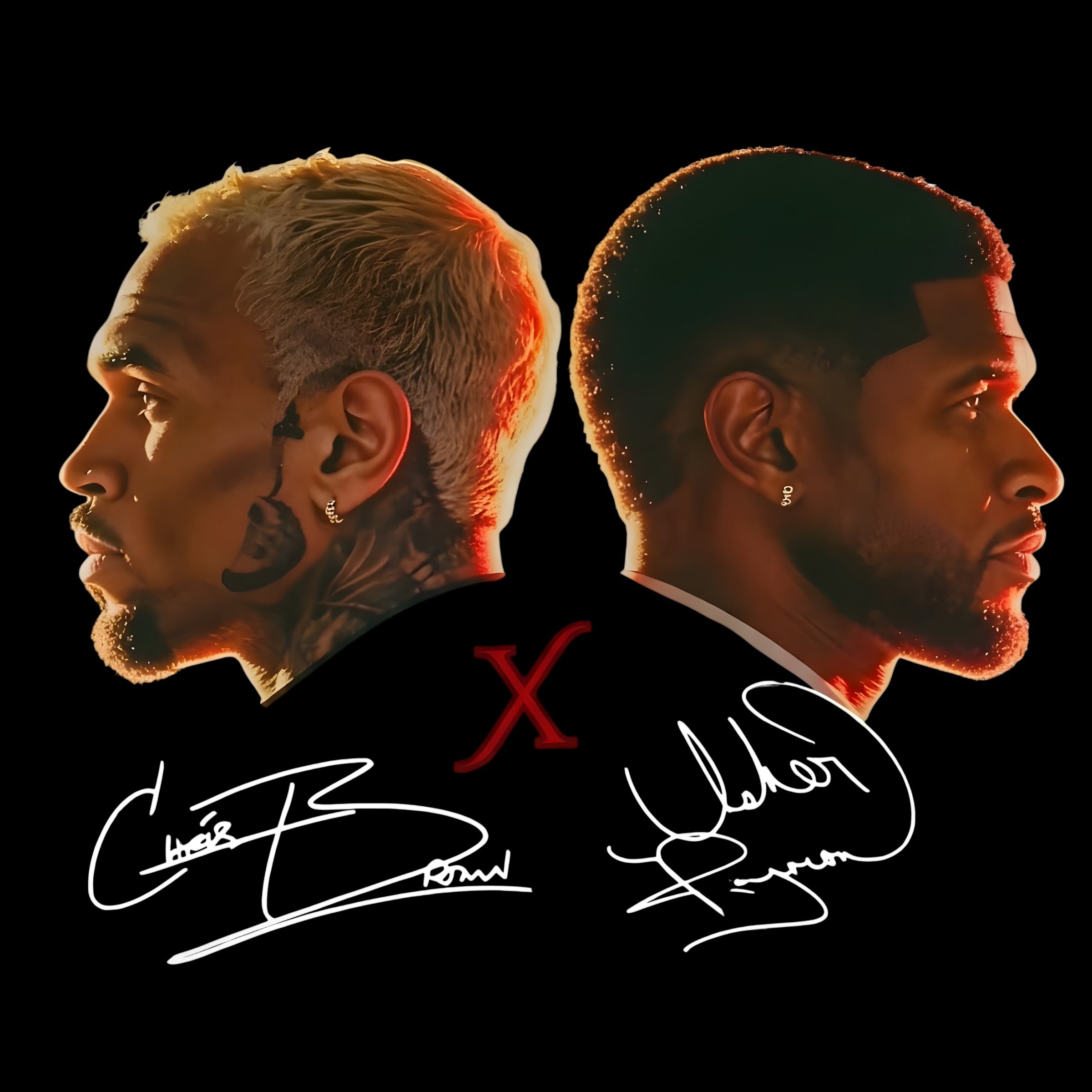 Chris Brown and Usher R&B Tour concert DTF Ready to press iron on transfer for clothing t-shirts and hoodies concert ready