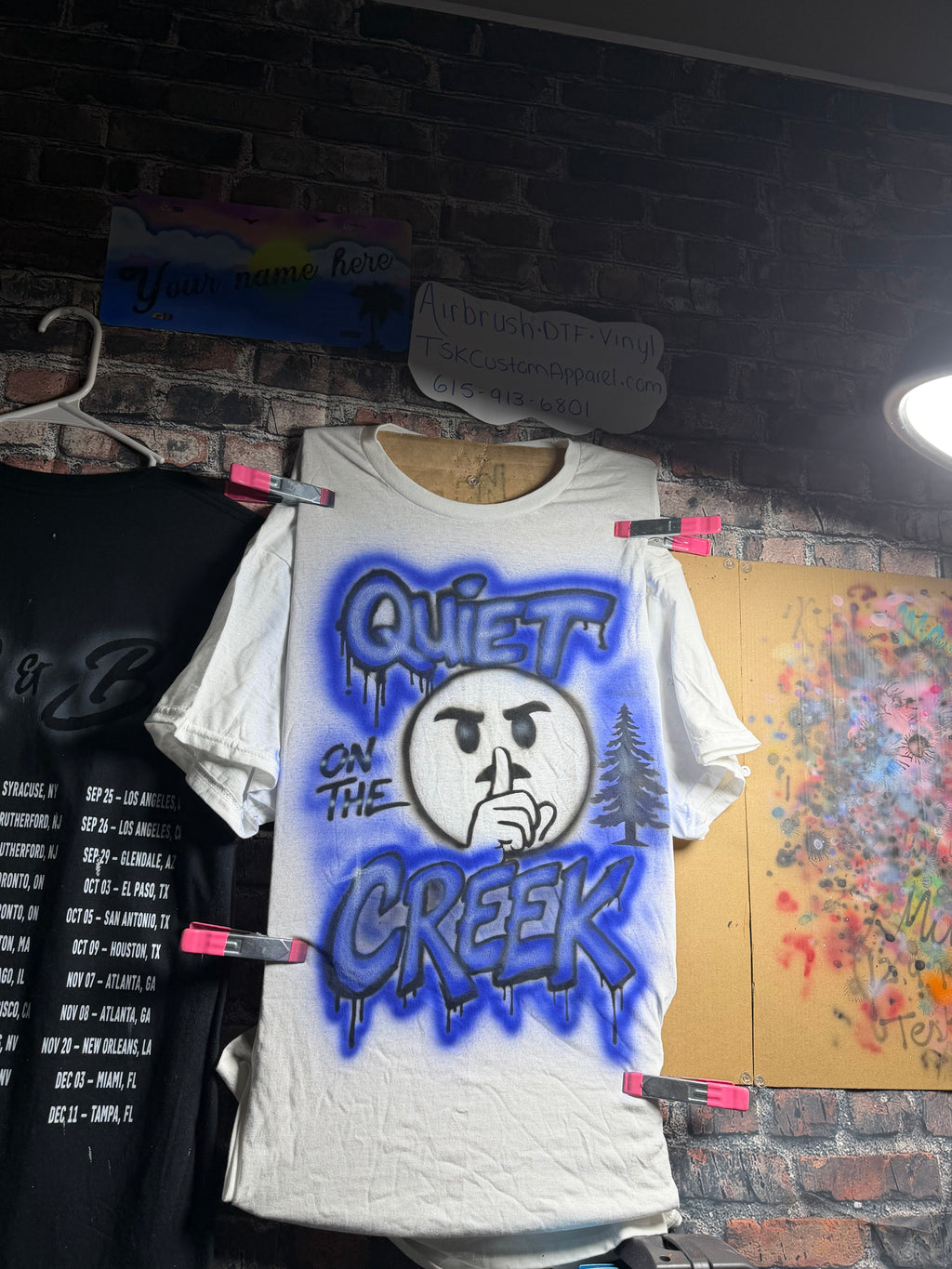 Quiet on the creek Airbrush t-shirt