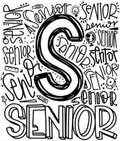 Senior S DTF ready to press iron on transfer for clothing t-shirts and hoodies