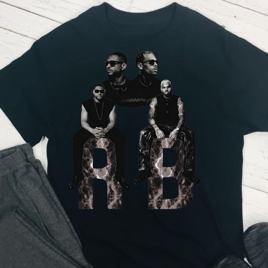 Usher & Chris Brown BW R&B Tour T-shirt concert ready