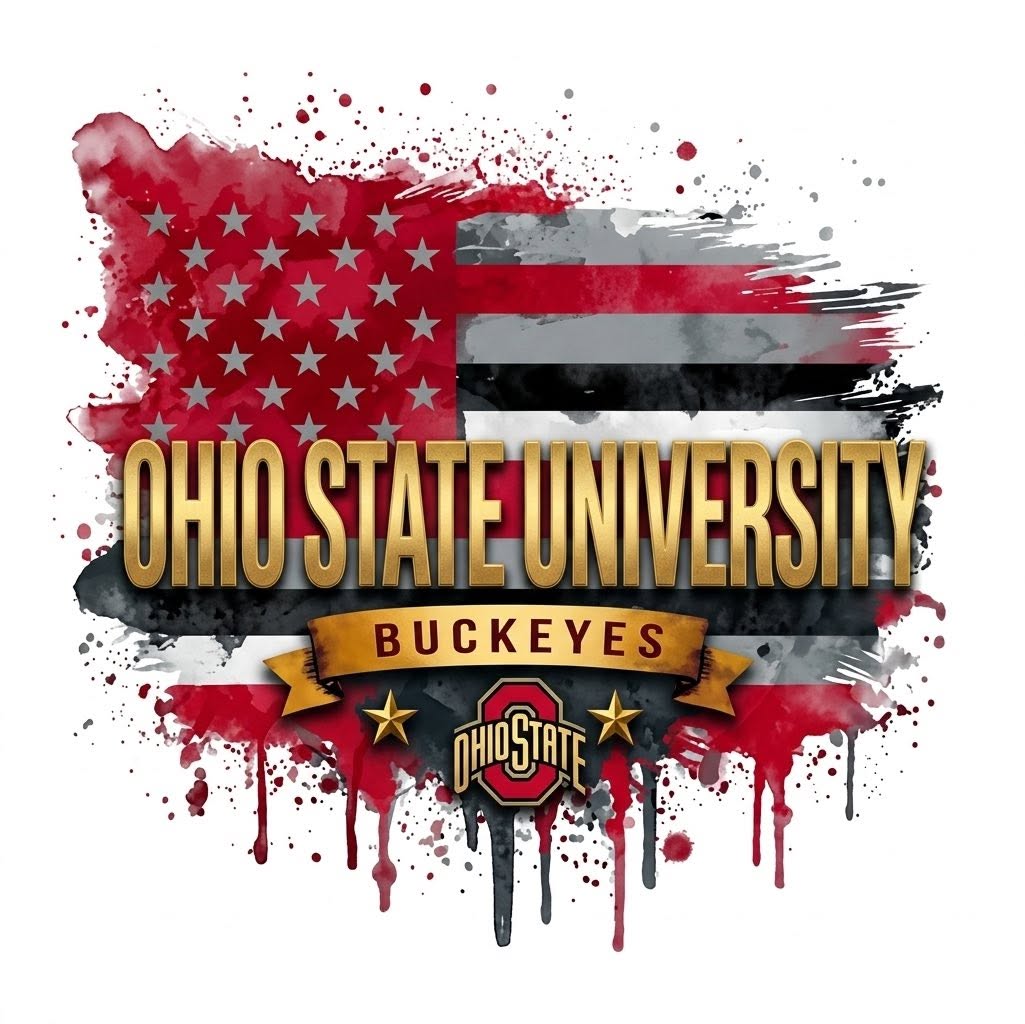 Ohio State University Buckeyes DTF ready to press iron on transfer for clothing t-shirts and hoodies