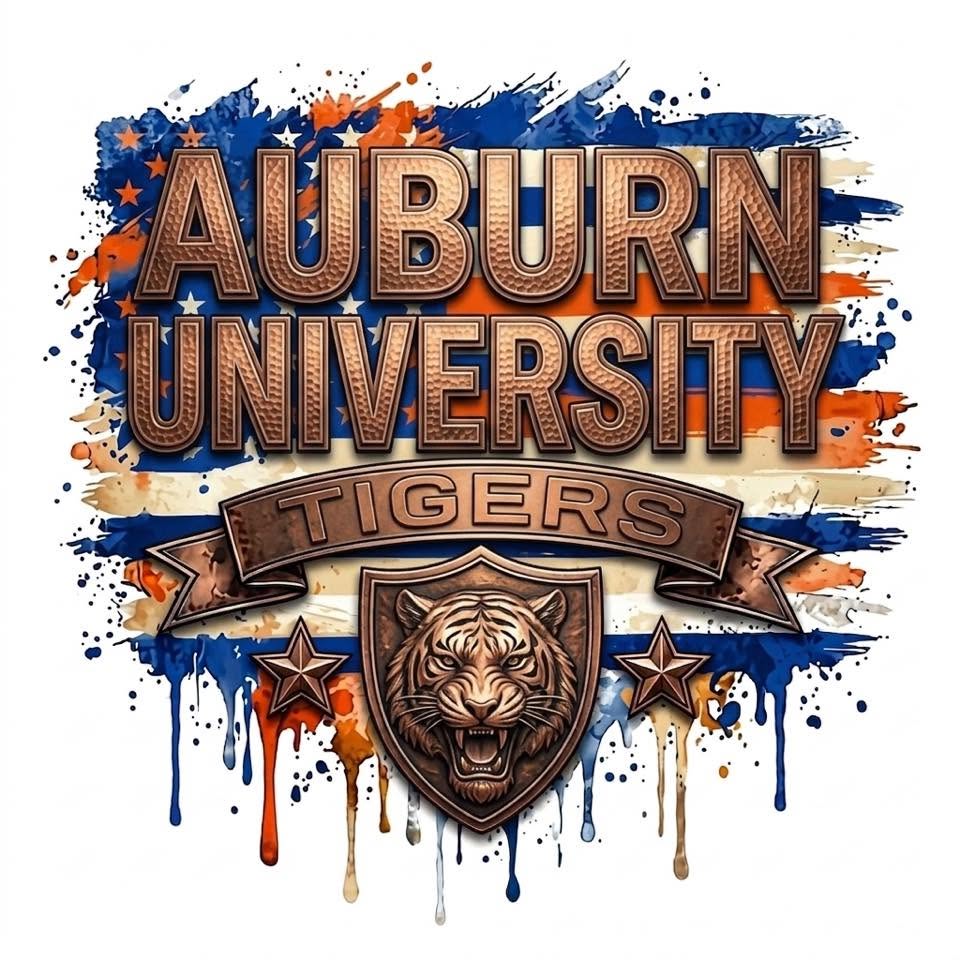 Auburn University Tigers DTF ready to press iron on transfer for clothing t-shirts and hoodies