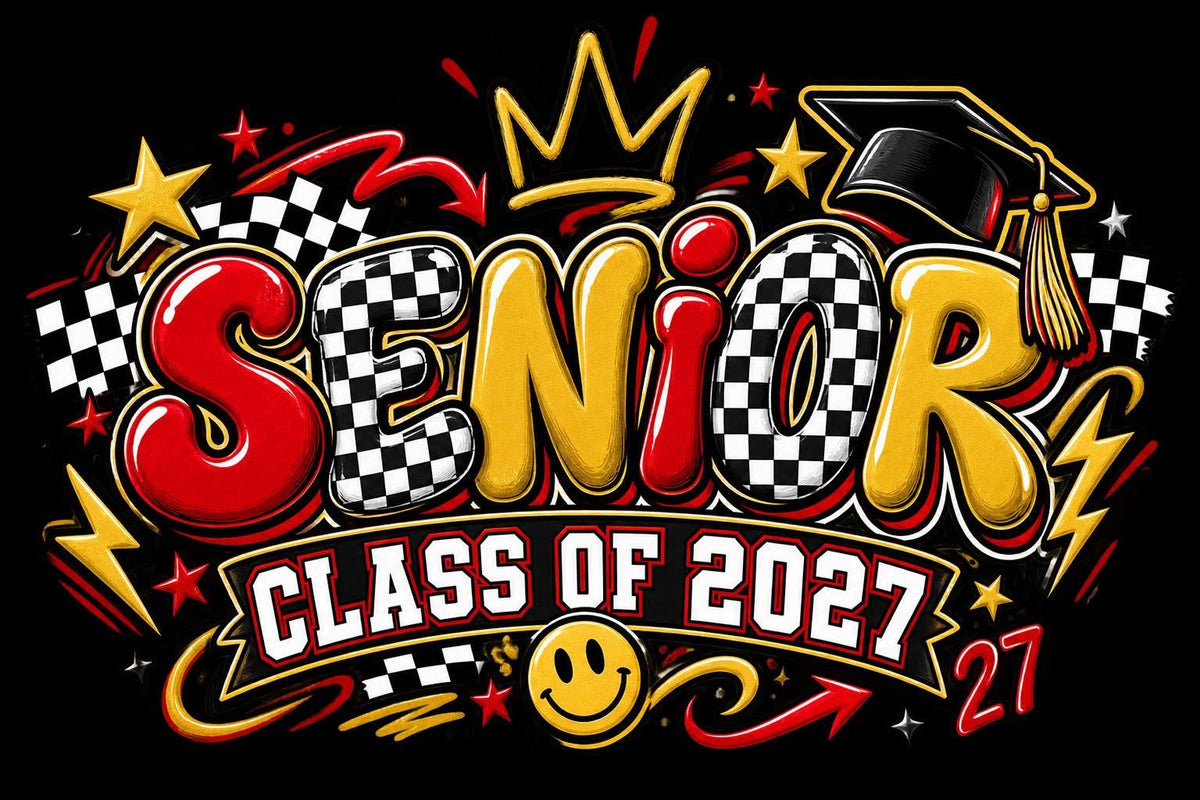 Senior 2027 DTF ready to press iron on transfer for clothing t-shirts and hoodies