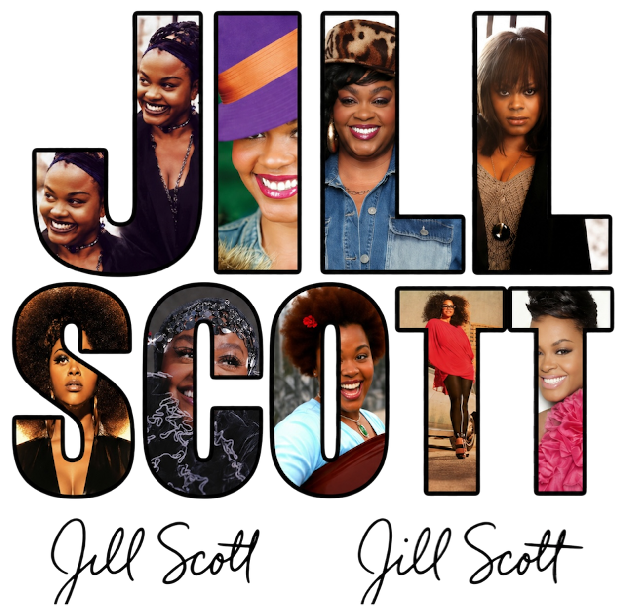Jill Scott name DTF iron on transfers for clothing t-shirts and hoodies concert ready