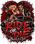 Ride or Die Halloween DTF ready to press iron on transfer for clothing