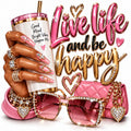 Live life and be happy DTF ready to press iron on transfer for clothing t-shirts and hoodies