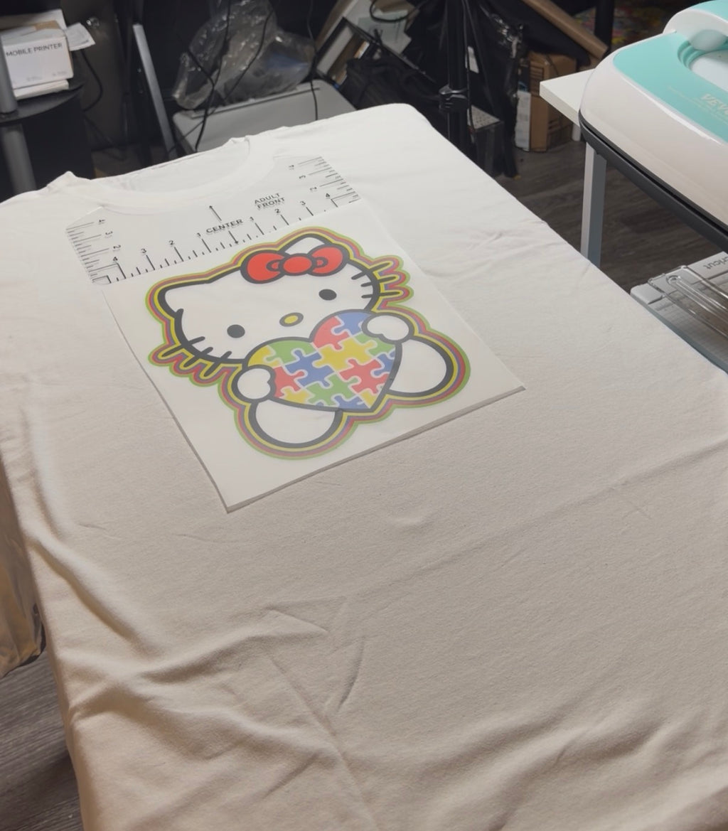 Kitty Autism awareness DTF Transfer - FOR WHITE FABRICS