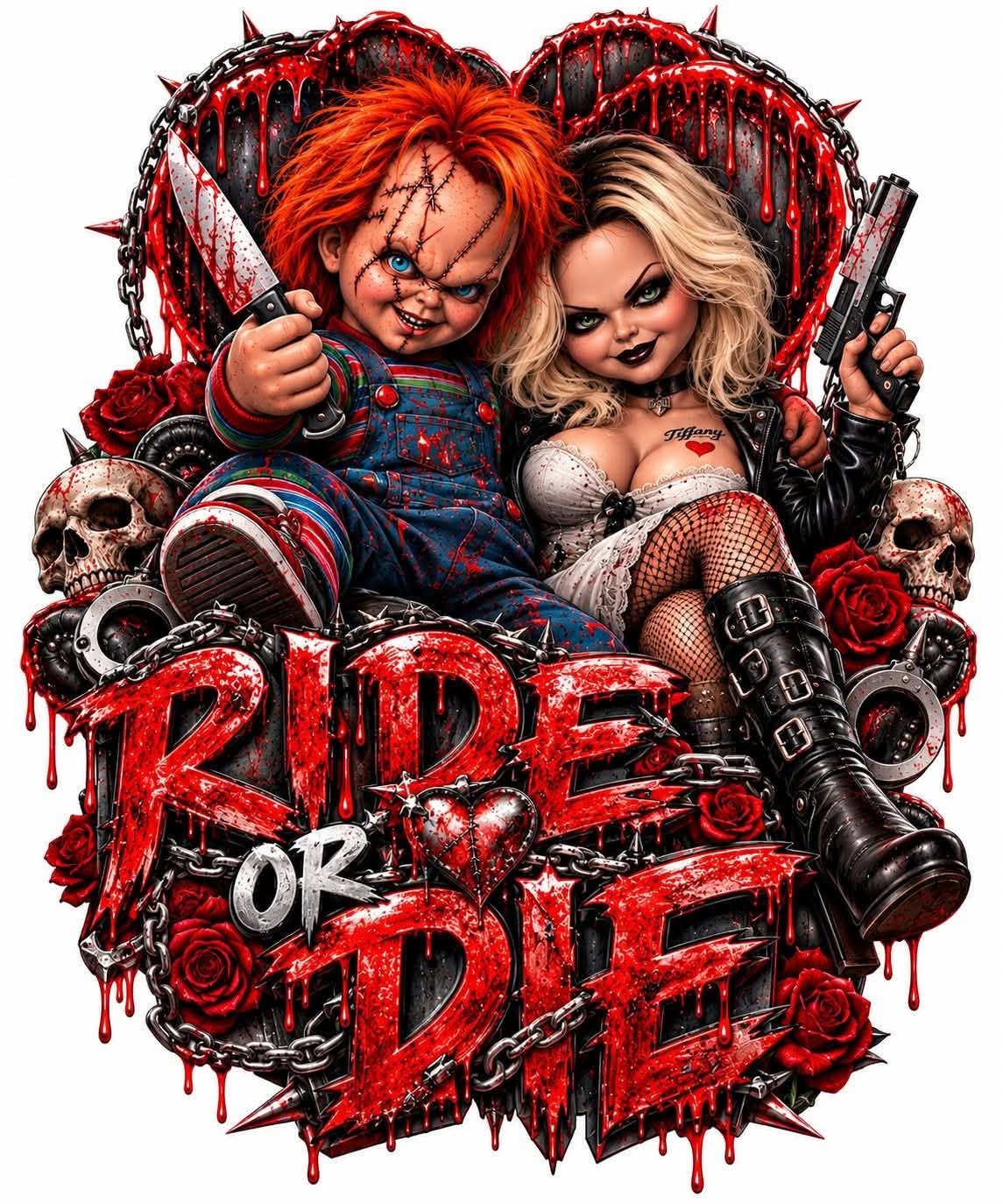 Ride or Die Halloween DTF ready to press iron on transfer for clothing