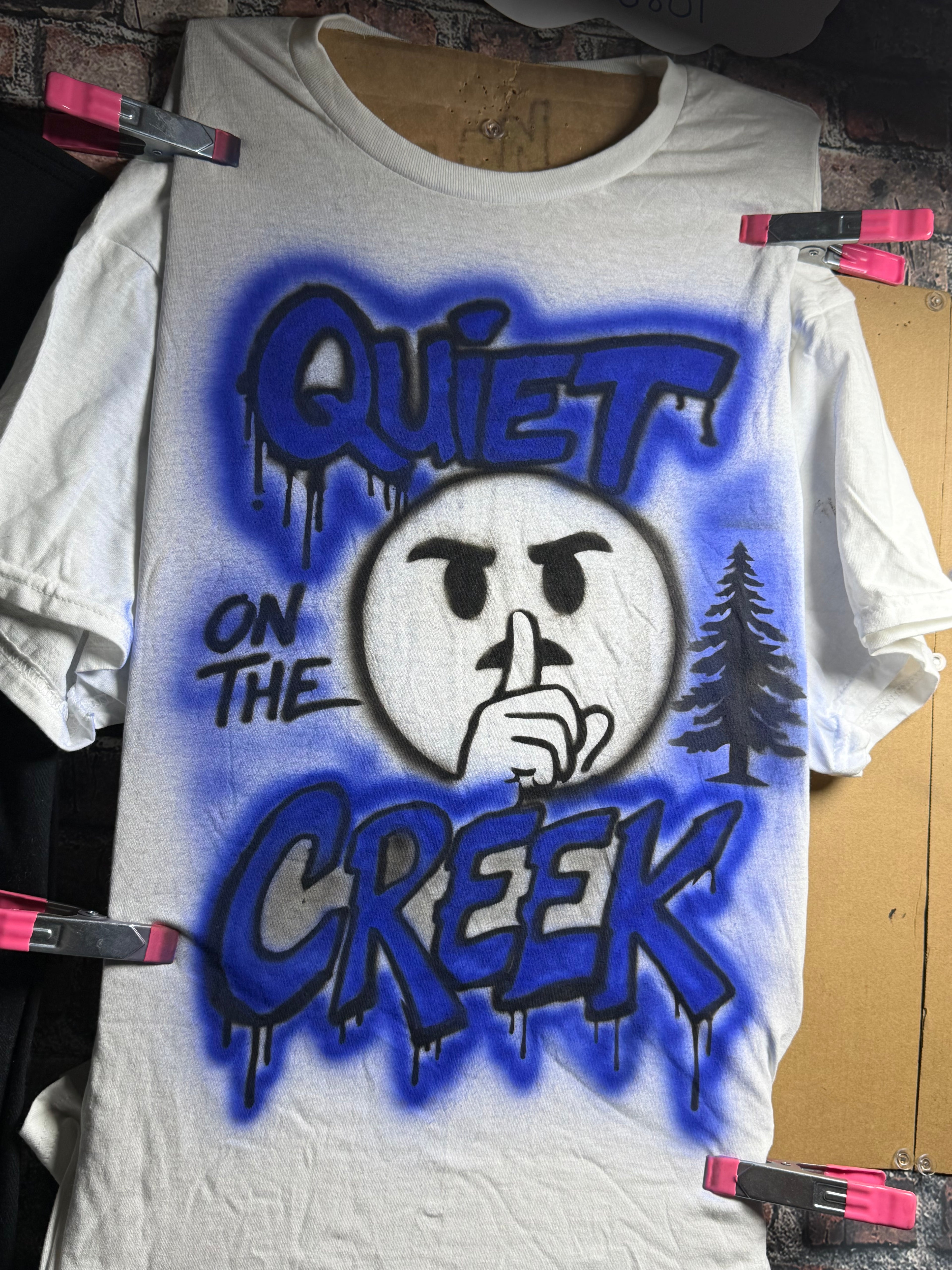 Quiet on the creek Airbrush t-shirt