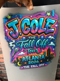 J Cole the fall off tour DTF iron on transfer concert ready