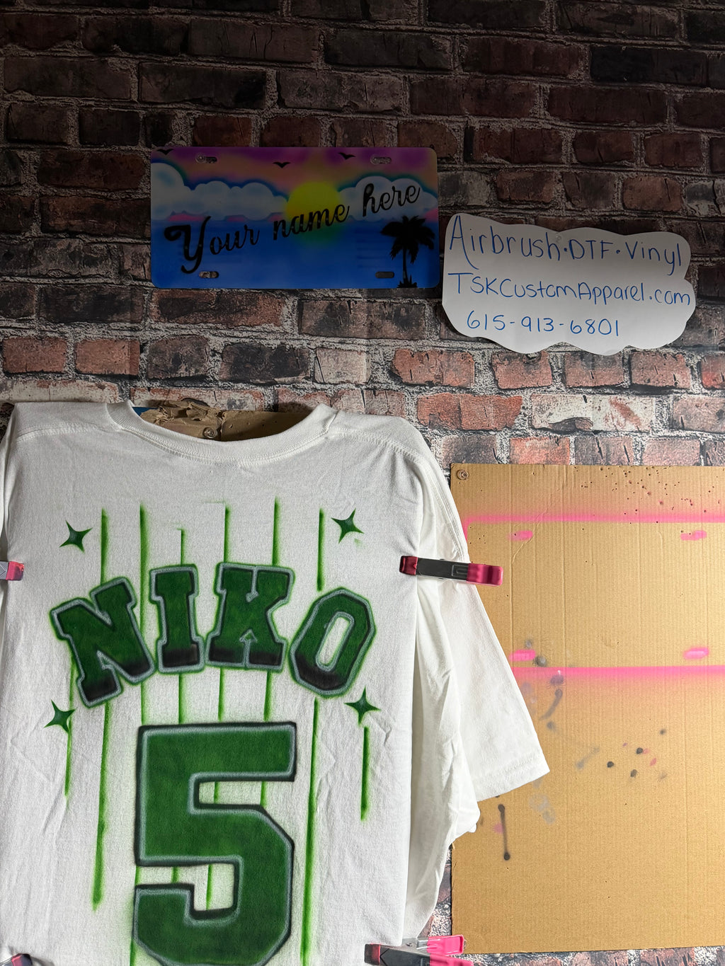 Custom Jersey style Tball Mom airbrush tshirt