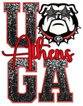 UGA GA Athens Bulldogs Dawgs football DTF ready to press iron on transfer for clothing t-shirts and hoodies