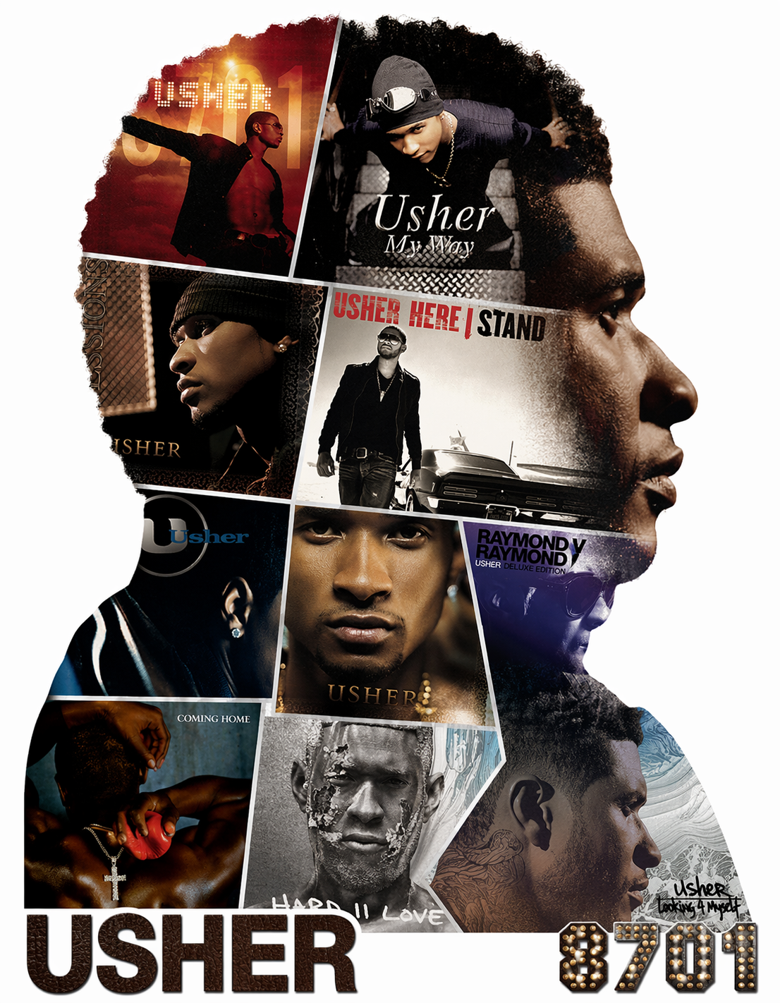 Usher R&B Tour DTF ready to press iron on transfer for clothing t-shirts and hoodies