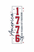America 1776 Fourth of July DTF ready to press iron on transfer for clothing t-shirts and hoodies