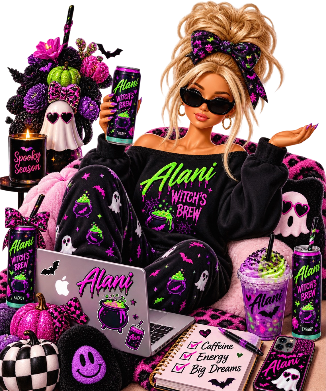 Animated Alani Barbie DTF ready to press iron on transfer for clothing t-shirts and hoodies