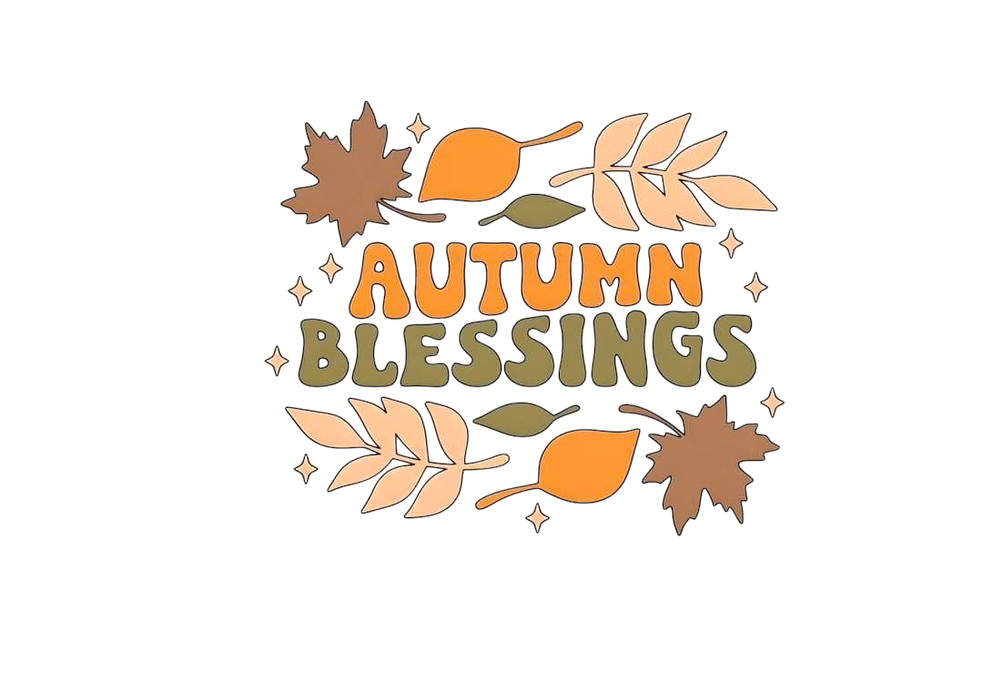 Autumn Blessings Thankful DTF ready to press iron on transfer for clothing t-shirts and hoodies