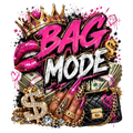 Bag Mode DTF ready to press iron on transfer for clothing t-shirts and hoodies