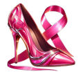 Breast Cancer Awareness Heel & Ribbon DTF ready to press iron on transfer for clothing t-shirts and hoodies