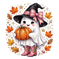 Baby Witch Ghost Fall Halloween DTF ready to press iron on transfer for clothing t-shirts and hoodies