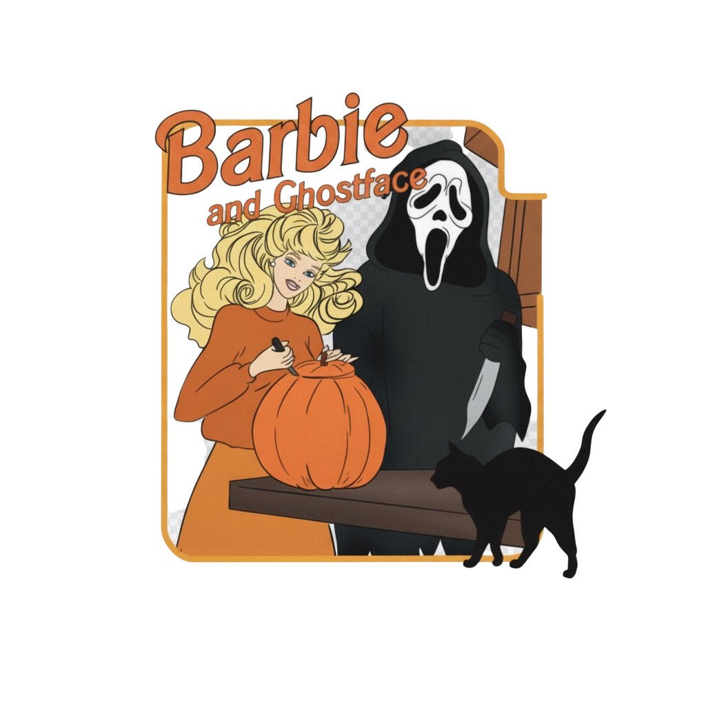 Barbie and Ghostface DTF ready to press iron on transfer for clothing t-shirts and hoodies