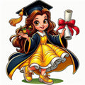 Belle Graduation DTF ready to press iron on transfer for clothing t-shirts and hoodies