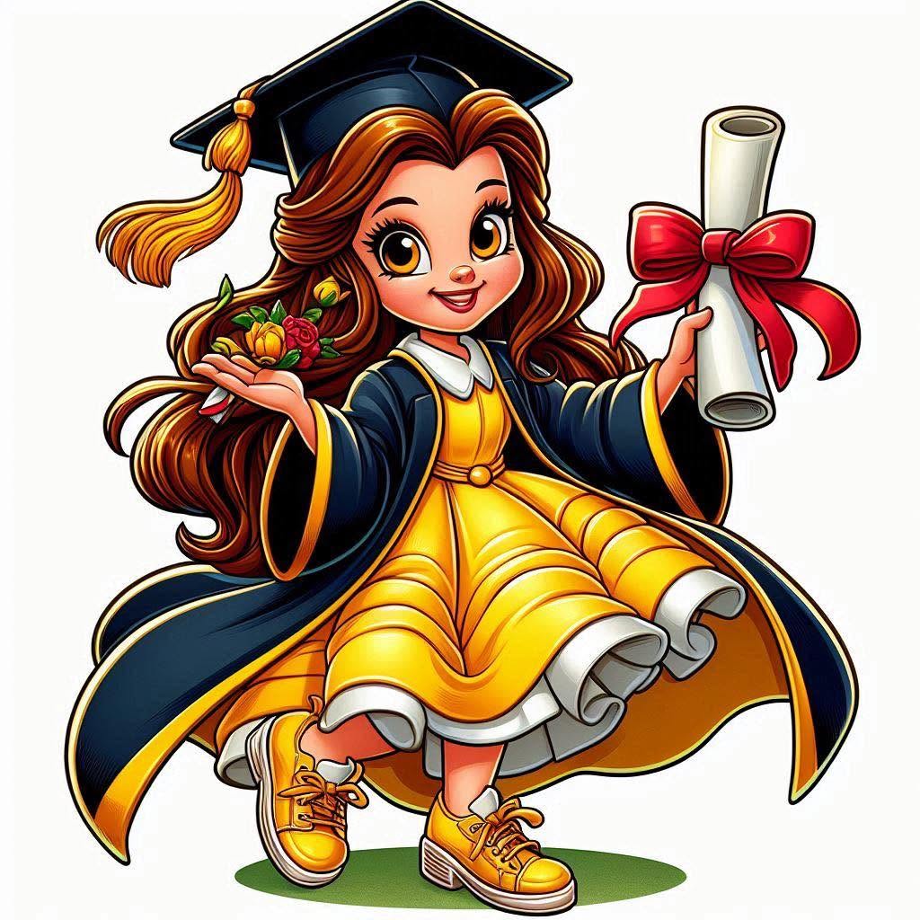 Belle Graduation DTF ready to press iron on transfer for clothing t-shirts and hoodies