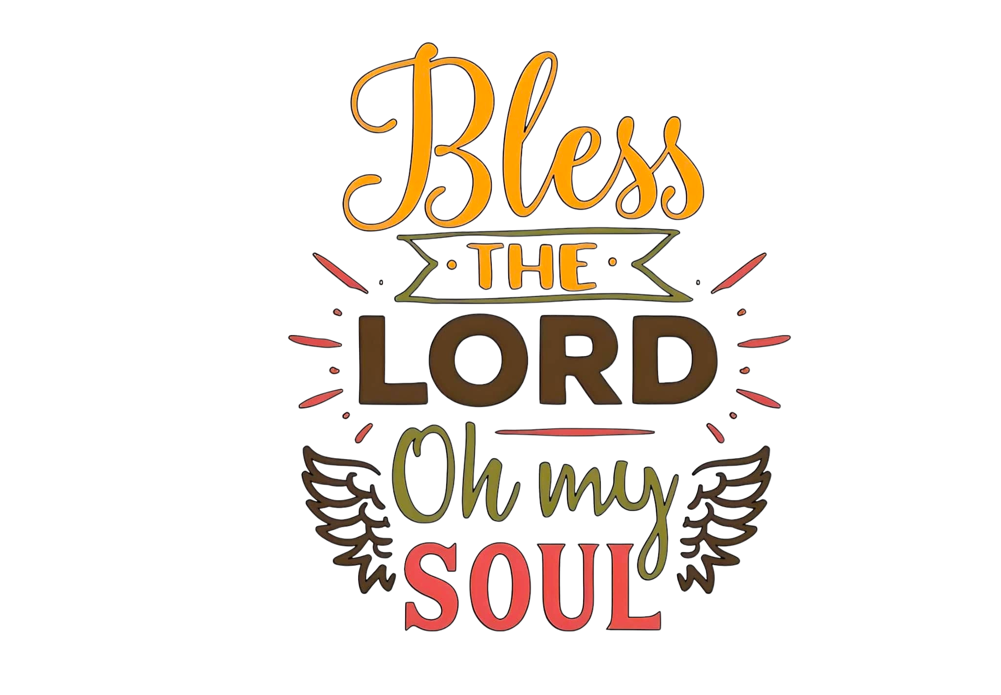 Bless The Lord Thanksgiving DTF ready to press iron on transfer for clothing t-shirts and hoodies