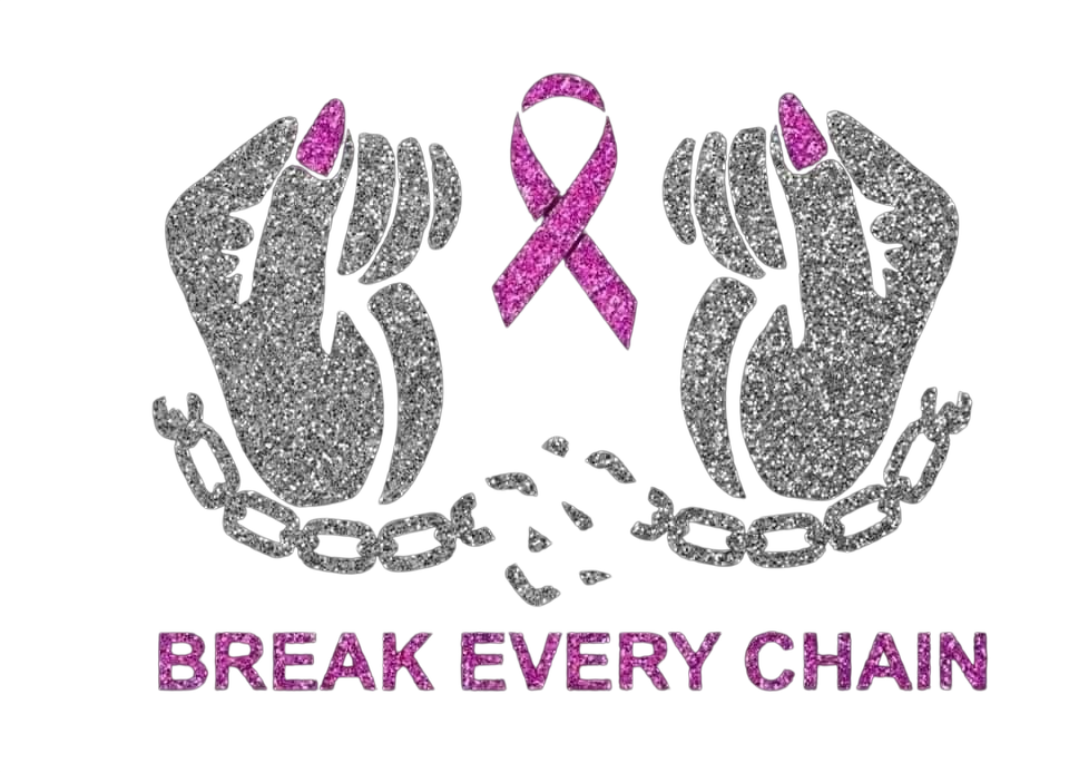 Breast Cancer Awareness Break Every Chain DTF ready to press iron on transfer for clothing t-shirts and hoodies