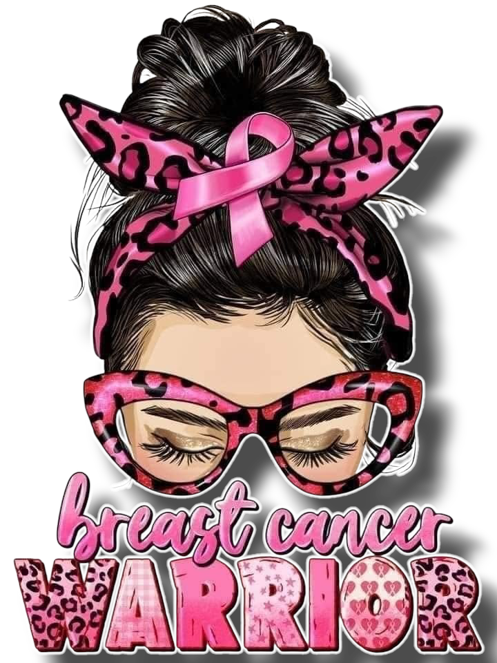 Breast Cancer Awareness Warrior DTF ready to press iron on transfer for clothing t-shirts and hoodies
