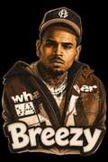 Chris Brown Breezy DTF iron on transfer for clothing t-shirts etc concert ready