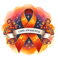C.O.P.D Awareness  DTF ready to press iron on transfer for clothing t-shirts and hoodies