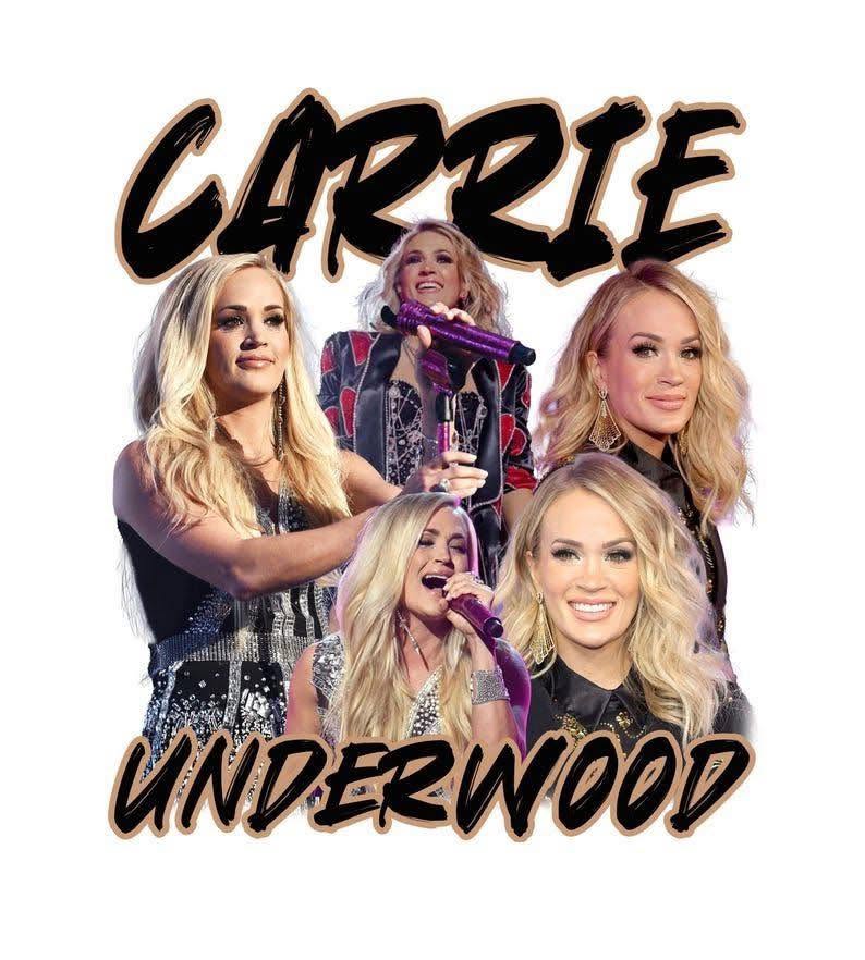 Carrie Underwood DTF ready to press iron on transfer for clothing t-shirts and hoodies concert ready