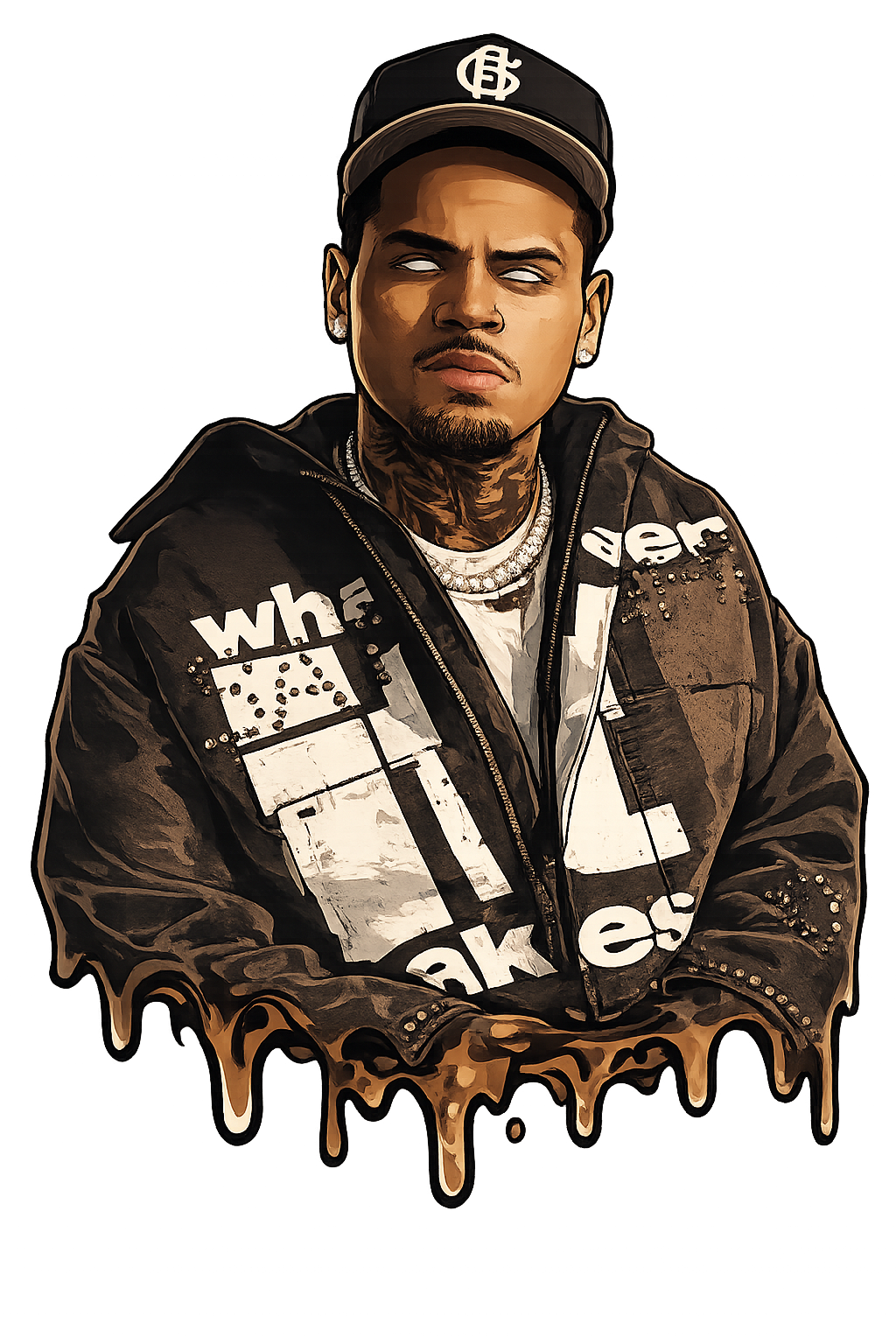 Chris Brown Drip DTF iron on transfer for clothing t-shirts etc concert ready melting