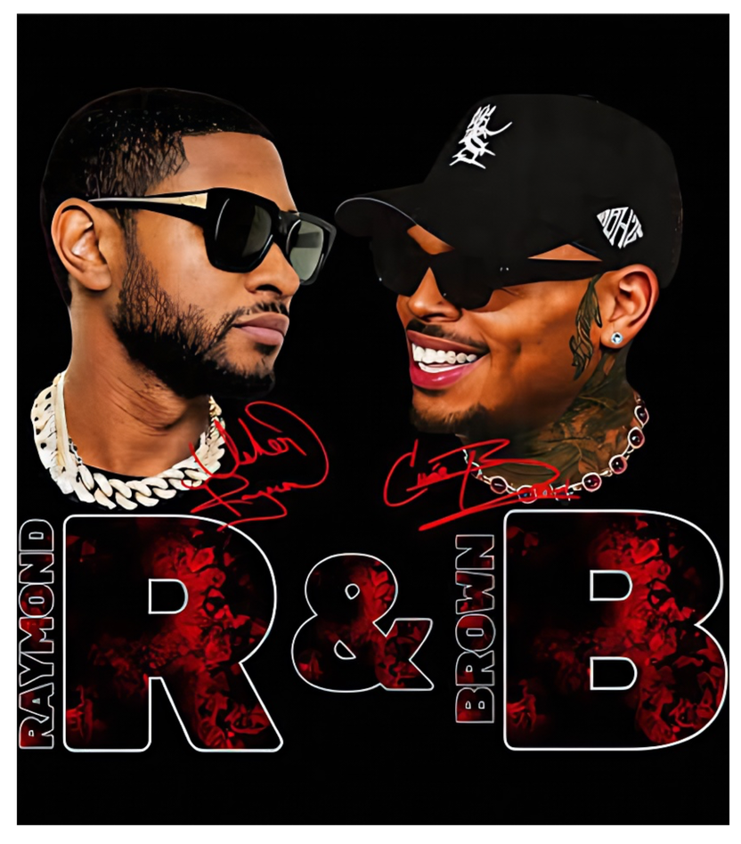 Chris Brown and Usher R&B Tour DTF ready to press iron on transfer for clothing t-shirts and hoodies