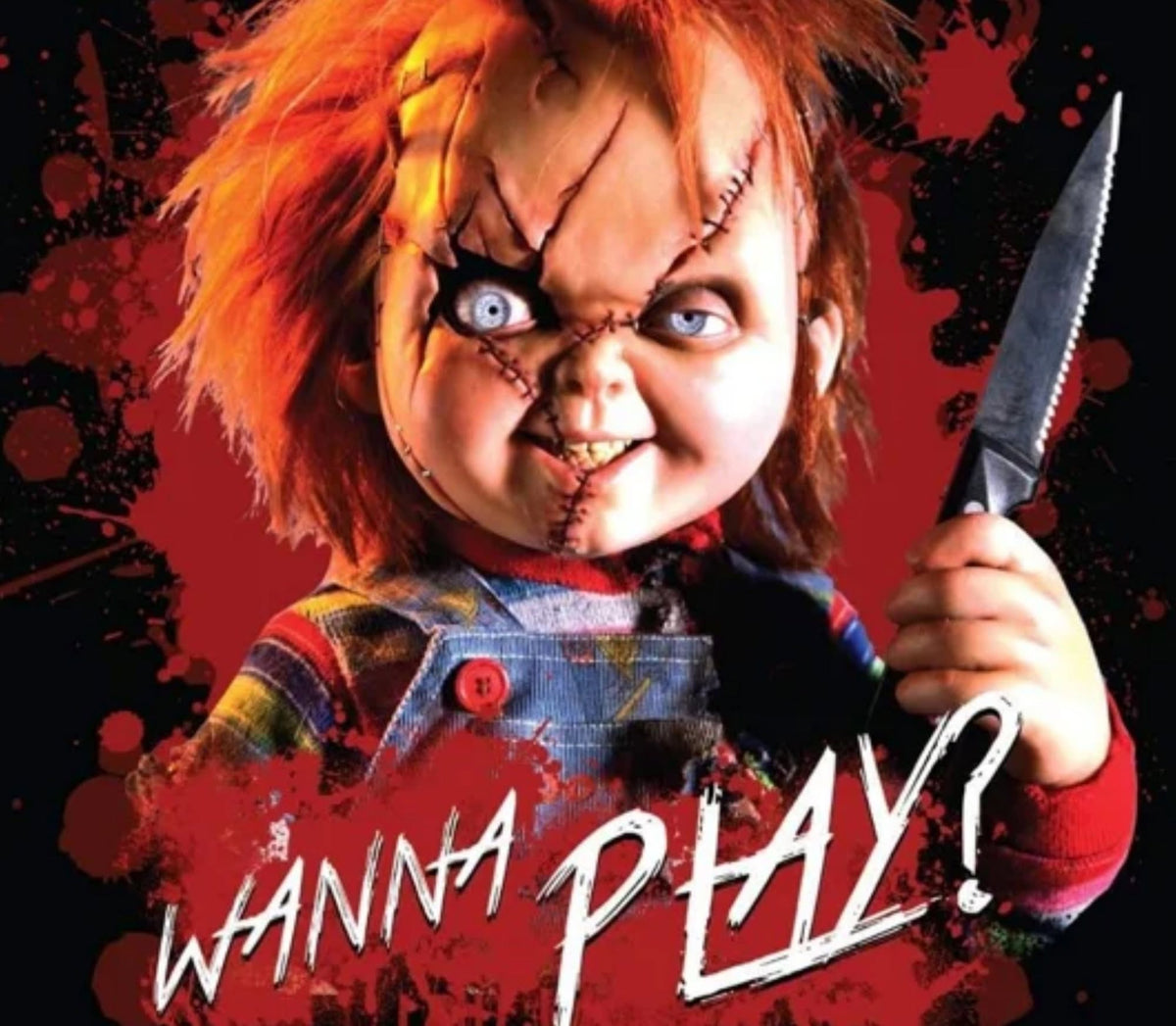 Halloween Chucky  Wanna Play DTF ready to press iron on transfer for clothing t-shirts and hoodies