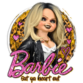 Tiffany Chucky's Bride Barbie Halloween DTF ready to press iron on transfer for clothing t-shirts and hoodies
