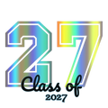 Class of 2027 DTF ready to press iron on transfer for clothing t-shirts and hoodies