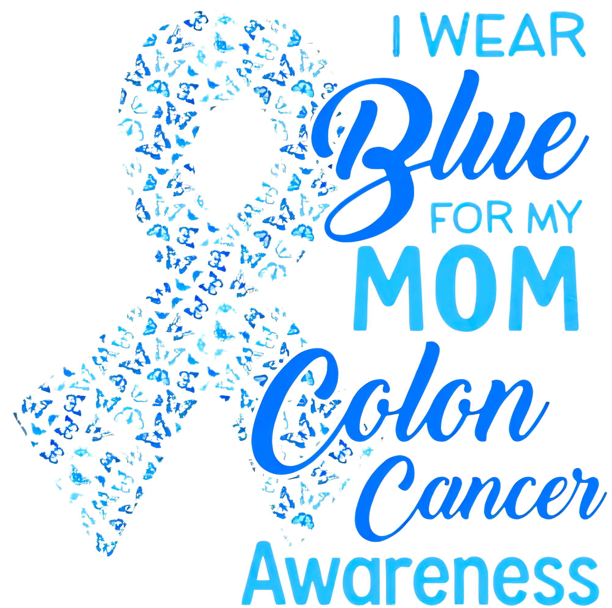 Colon Cancer Awareness DTF ready to press iron on transfer for clothing t-shirts and hoodies