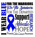 Colon Cancer Awareness DTF ready to press iron on transfer for clothing t-shirts and hoodies