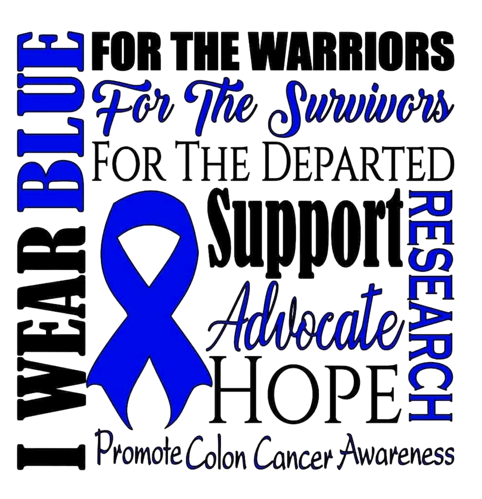 Colon Cancer Awareness DTF ready to press iron on transfer for clothing t-shirts and hoodies